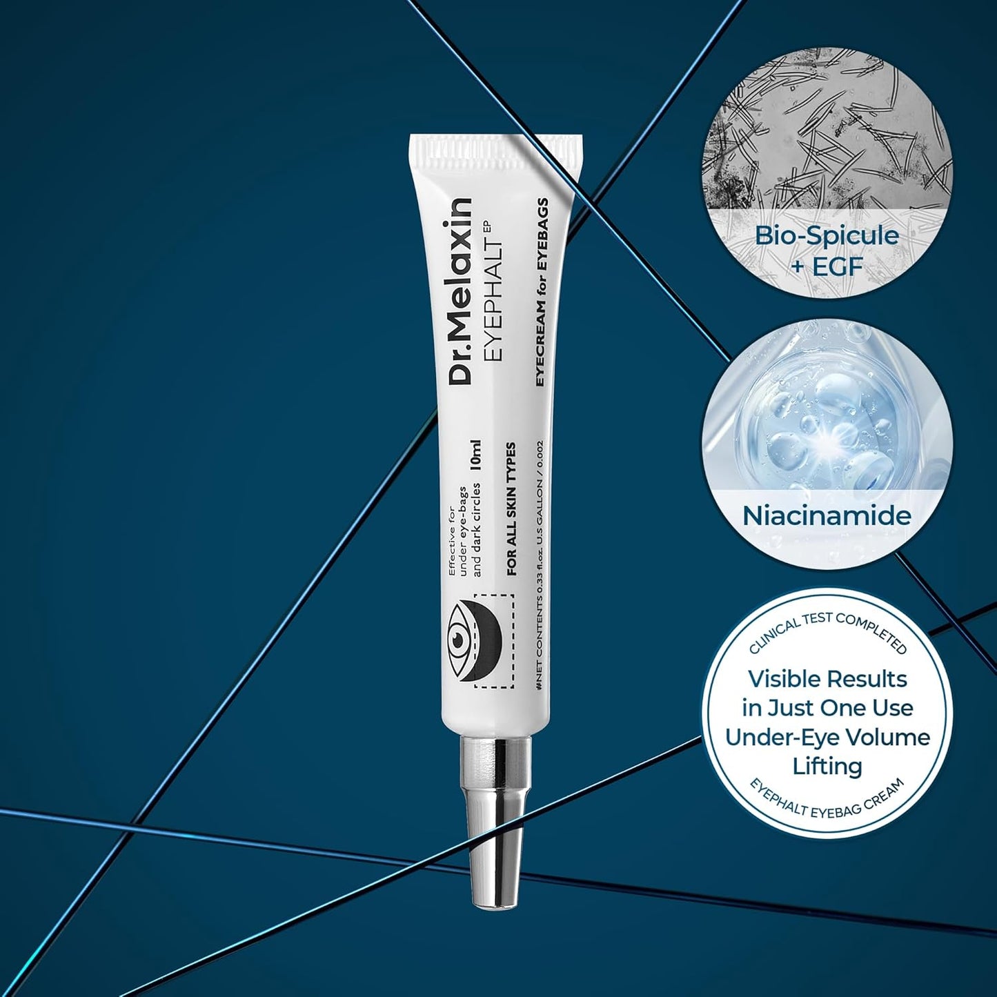 Eyephalt Eyebag Cream for Puffiness, Dark Circles & Fine Lines, Wrinkle, EGF Anti-Aging under Eye Moisturizer with Niacinamide&Ceramide 0.33 Fl.Oz.